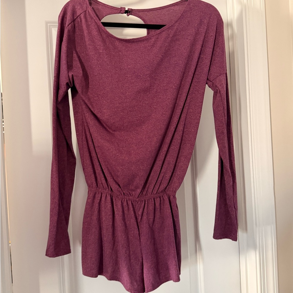 Women's Purple Long Sleeve Romper